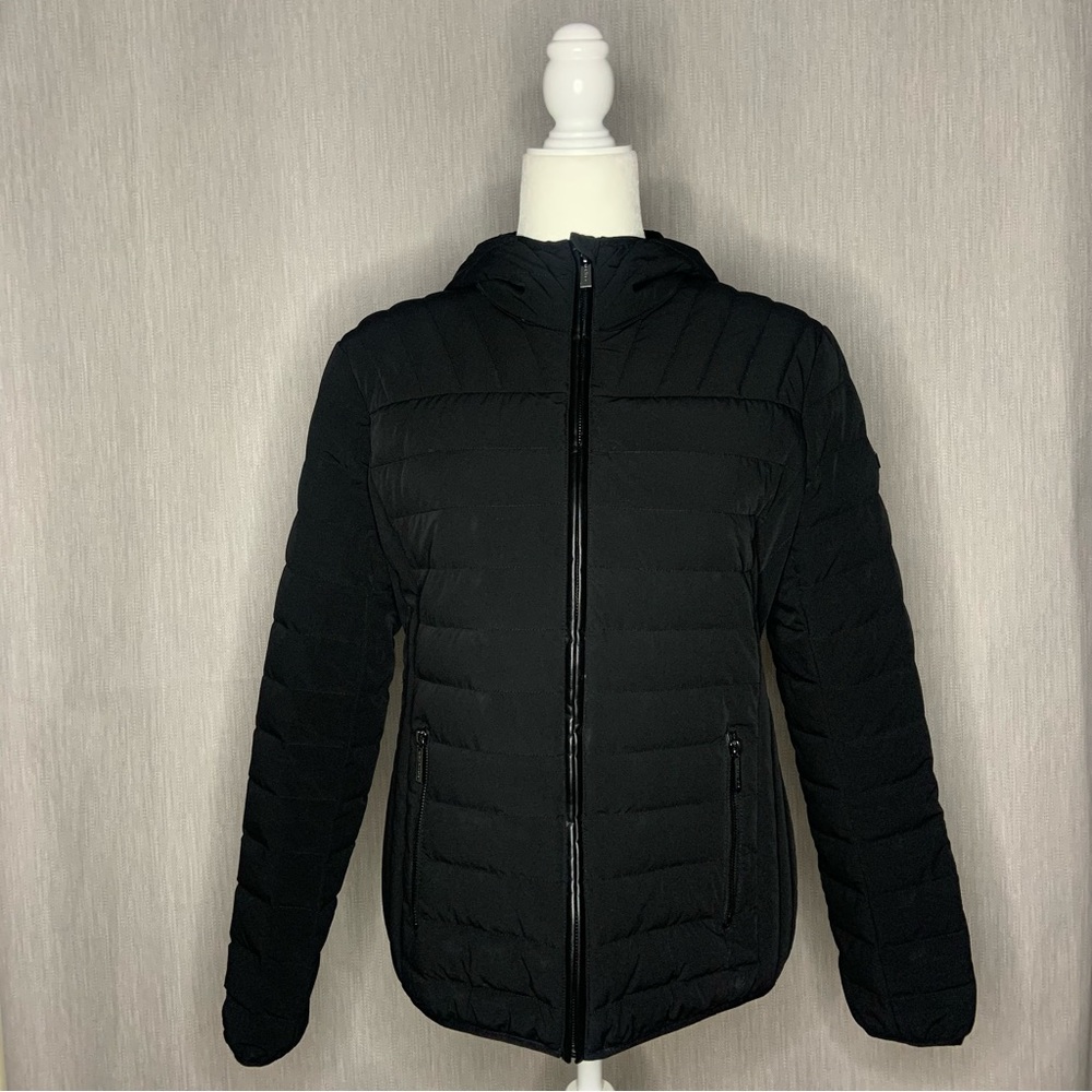 MICHAEL Michael Kors Black Down Filled Hooded Puffer Jacket | Sz Medium